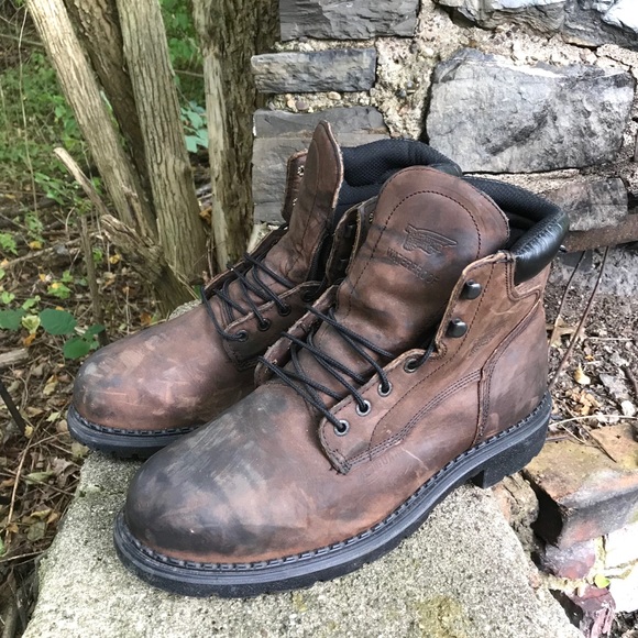 Red Wing Shoes Shoes Red Wing Brown Leather Work Boots 4433 Mens